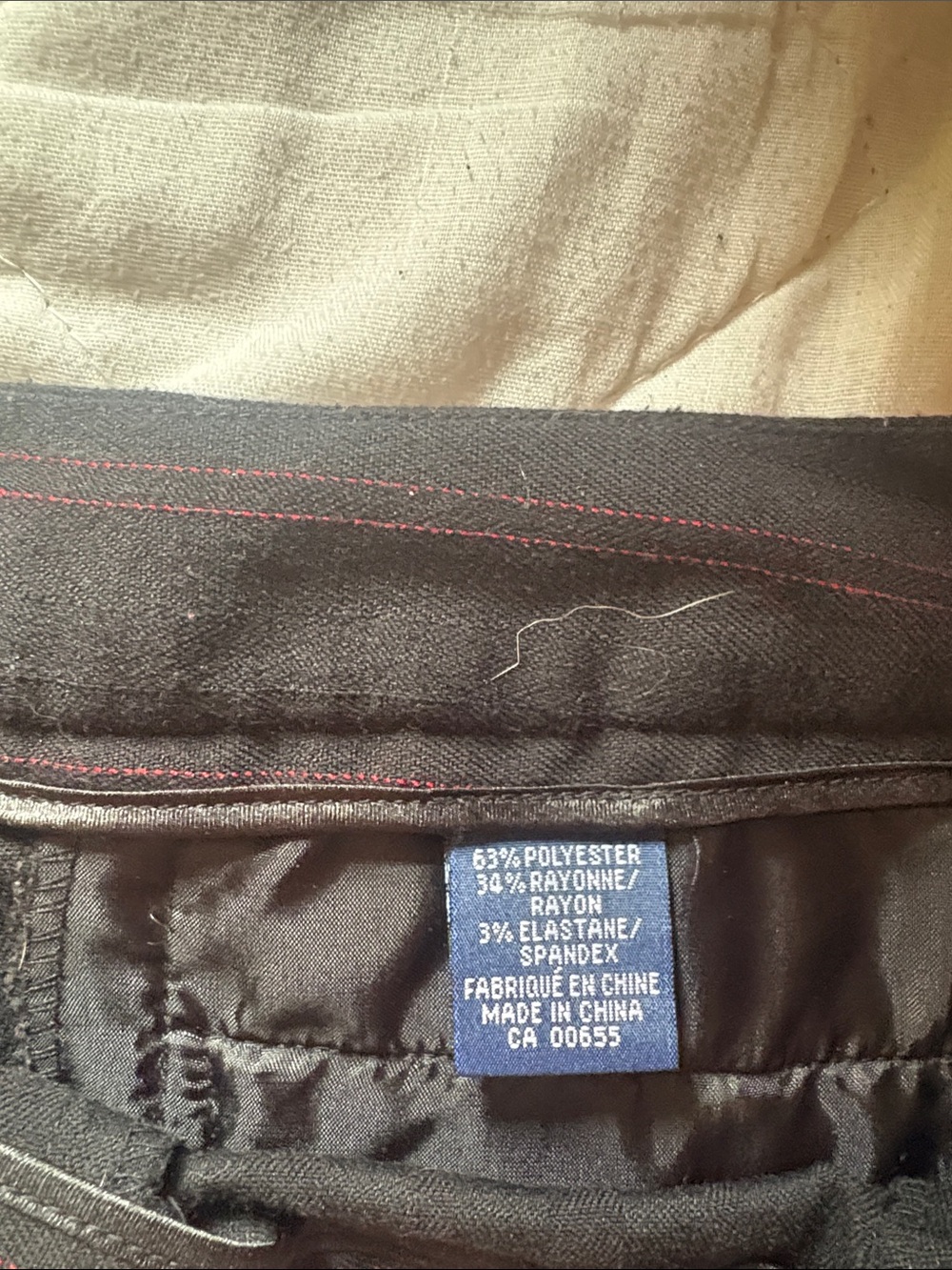 Encore Jeans Black Pants with Subtle Red Stitching - Picture 3 of 5